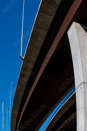 Detail of an elevated bridge on a highway
