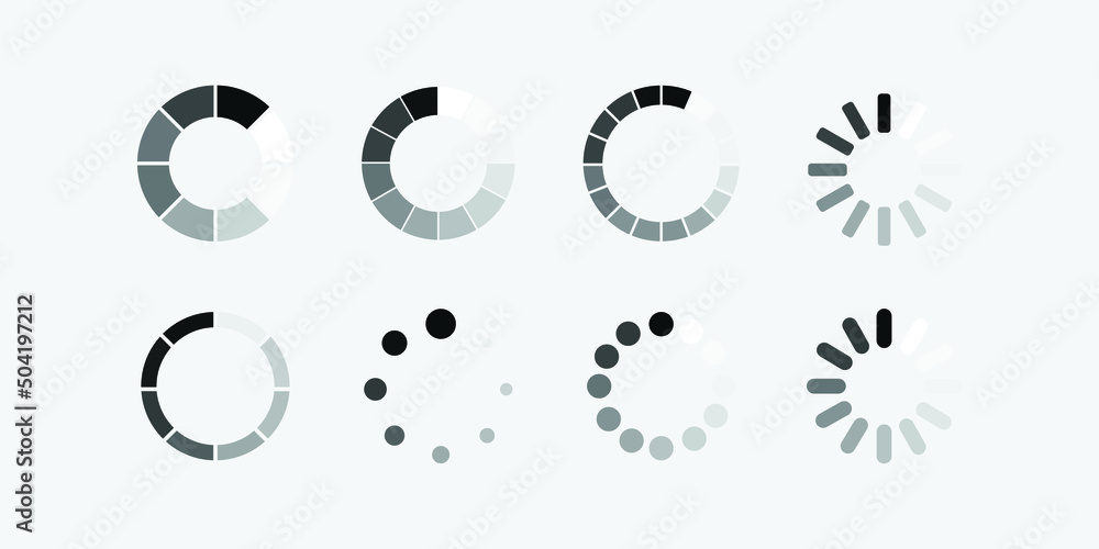 Set of loading icons. Isolated loading icon vector design. Designed for web and app design interfaces.
