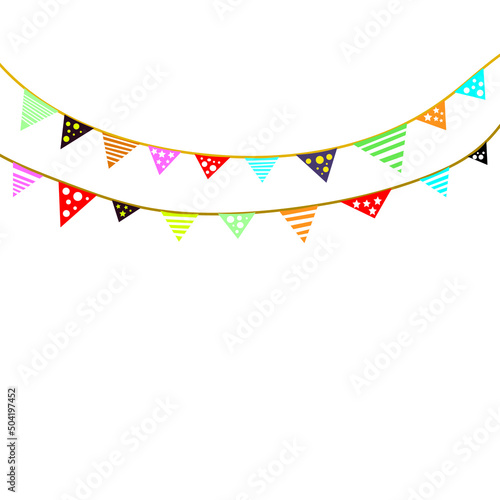 Decorative flags are used in various fun wedding celebrations, birthday parties, receptions.