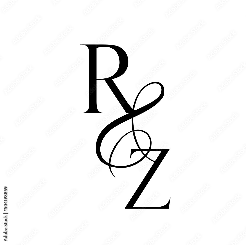 zr, rz, monogram logo. Calligraphic signature icon. Wedding Logo ...