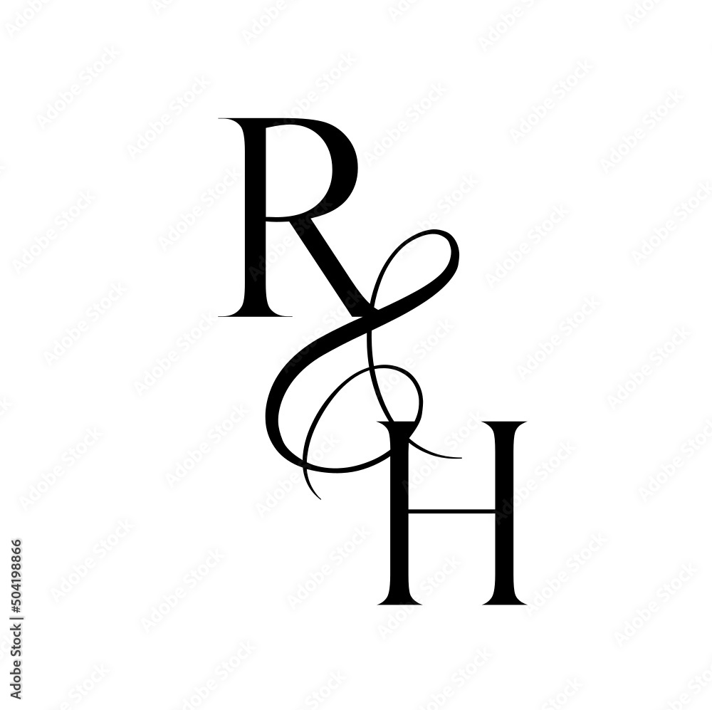 hr, rh, monogram logo. Calligraphic signature icon. Wedding Logo Monogram. modern monogram symbol. Couples logo for wedding hr, rh, monogram logo. Calligraphic signature icon. Wedding Logo Monogram. modern monogram symbol. Couples logo for wedding