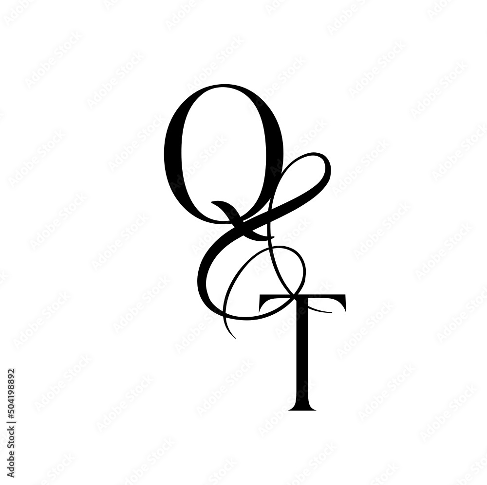 tq, qt, monogram logo. Calligraphic signature icon. Wedding Logo Monogram. modern monogram symbol. Couples logo for wedding tq, qt, monogram logo. Calligraphic signature icon. Wedding Logo Monogram. modern monogram symbol. Couples logo for wedding