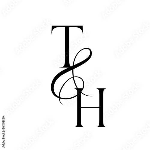 ht, th, monogram logo. Calligraphic signature icon. Wedding Logo Monogram. modern monogram symbol. Couples logo for wedding