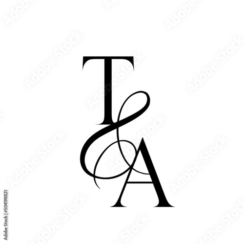at, ta, monogram logo. Calligraphic signature icon. Wedding Logo Monogram. modern monogram symbol. Couples logo for wedding