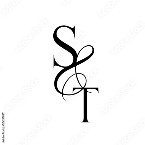 ts, st, monogram logo. Calligraphic signature icon. Wedding Logo Monogram. modern monogram symbol. Couples logo for wedding