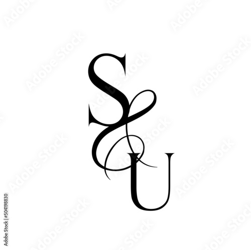 us, su, monogram logo. Calligraphic signature icon. Wedding Logo Monogram. modern monogram symbol. Couples logo for wedding