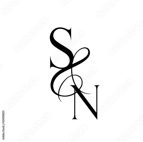 ns, sv, monogram logo. Calligraphic signature icon. Wedding Logo Monogram. modern monogram symbol. Couples logo for wedding