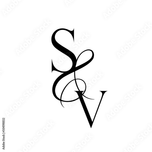 vs, sv, monogram logo. Calligraphic signature icon. Wedding Logo Monogram. modern monogram symbol. Couples logo for wedding