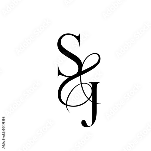 js, sj, monogram logo. Calligraphic signature icon. Wedding Logo Monogram. modern monogram symbol. Couples logo for wedding