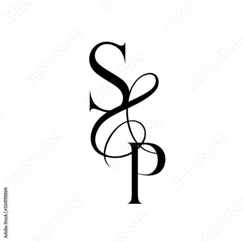 ps, sp, monogram logo. Calligraphic signature icon. Wedding Logo Monogram. modern monogram symbol. Couples logo for wedding