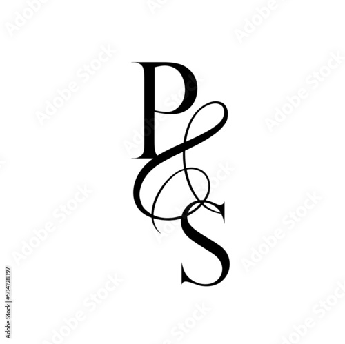 sp, ps, monogram logo. Calligraphic signature icon. Wedding Logo Monogram. modern monogram symbol. Couples logo for wedding