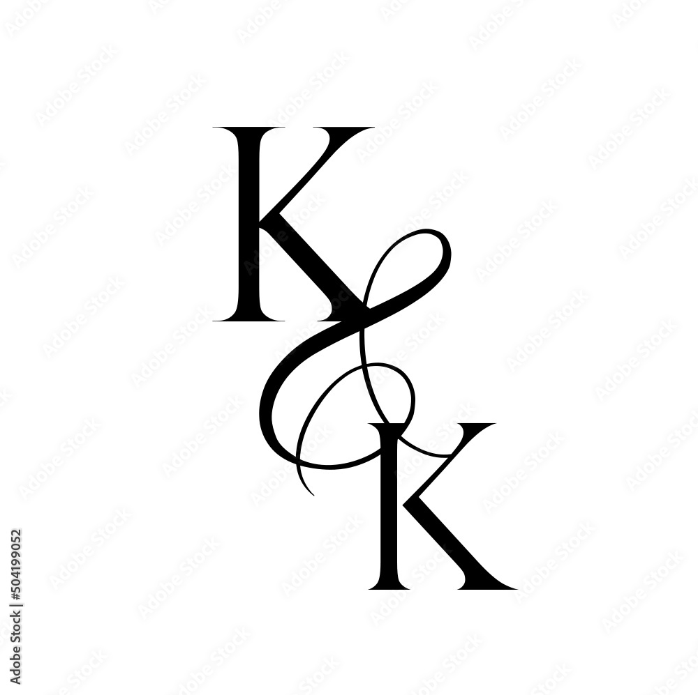 Obraz premium kk, kk, monogram logo. Calligraphic signature icon. Wedding Logo Monogram. modern monogram symbol. Couples logo for wedding