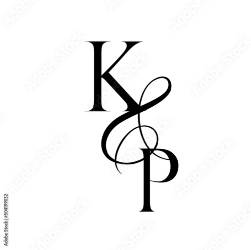 pk, kp, monogram logo. Calligraphic signature icon. Wedding Logo Monogram. modern monogram symbol. Couples logo for wedding