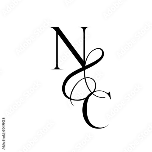 cn, nc, monogram logo. Calligraphic signature icon. Wedding Logo Monogram. modern monogram symbol. Couples logo for wedding