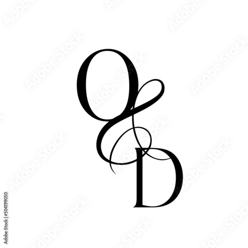 do, od, monogram logo. Calligraphic signature icon. Wedding Logo Monogram. modern monogram symbol. Couples logo for wedding