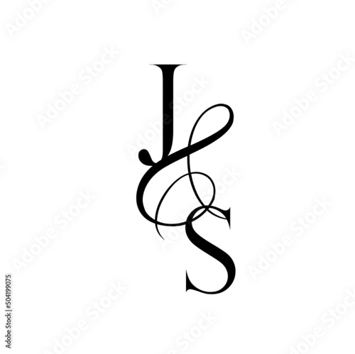 sj, js, monogram logo. Calligraphic signature icon. Wedding Logo Monogram. modern monogram symbol. Couples logo for wedding