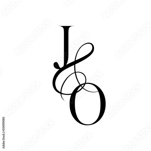 oj, jo, monogram logo. Calligraphic signature icon. Wedding Logo Monogram. modern monogram symbol. Couples logo for wedding