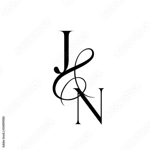 nj, jv, monogram logo. Calligraphic signature icon. Wedding Logo Monogram. modern monogram symbol. Couples logo for wedding photo