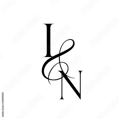 ni, iv, monogram logo. Calligraphic signature icon. Wedding Logo Monogram. modern monogram symbol. Couples logo for wedding