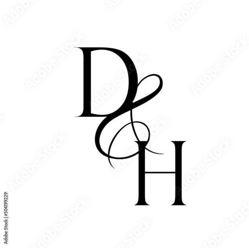 hd, dh, monogram logo. Calligraphic signature icon. Wedding Logo Monogram. modern monogram symbol. Couples logo for wedding