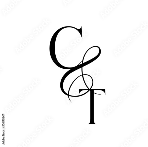 tc, ct, monogram logo. Calligraphic signature icon. Wedding Logo Monogram. modern monogram symbol. Couples logo for wedding