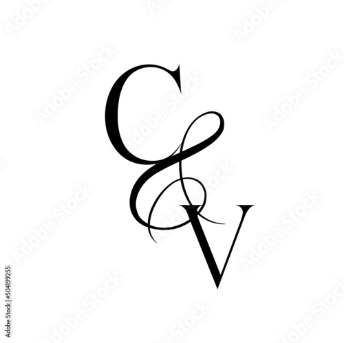 vc, cv, monogram logo. Calligraphic signature icon. Wedding Logo Monogram. modern monogram symbol. Couples logo for wedding