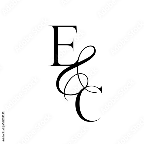 ce, ec, monogram logo. Calligraphic signature icon. Wedding Logo Monogram. modern monogram symbol. Couples logo for wedding