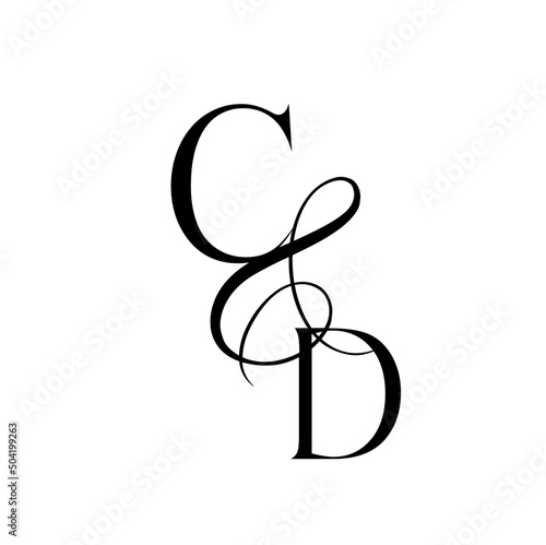 dc, cd, monogram logo. Calligraphic signature icon. Wedding Logo Monogram. modern monogram symbol. Couples logo for wedding