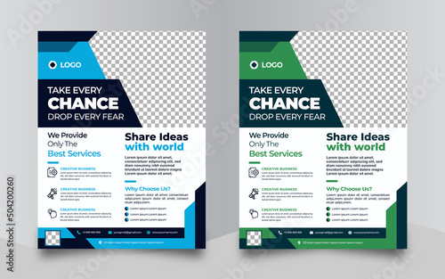 Creative corporate modern business leaflet flyer design photo