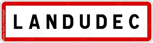 Panneau entrée ville agglomération Landudec / Town entrance sign Landudec