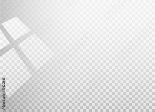 Window shadow isolated on transparent background. Vector realistic Background with empty space. Natural gradient. EPS10.