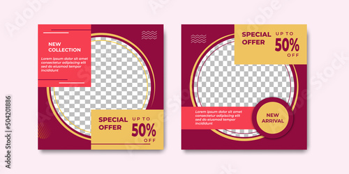 Modern social media post template. Suitable for sale, seminars, marketing, flyer and webinar design concept.