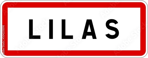 Panneau entrée ville agglomération Lilas / Town entrance sign Lilas
