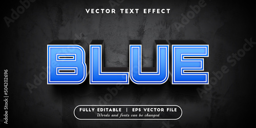 Text effects 3d blue, editable text style
