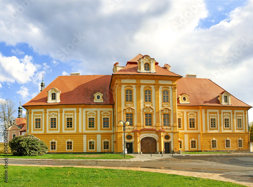 Borovany in the Ceske Budejovice region opened its renovated chateau in July 2010. Former Augustinian monastery with a huge building of the former prelature, then the castle. Bohemia, Czech Republic photo