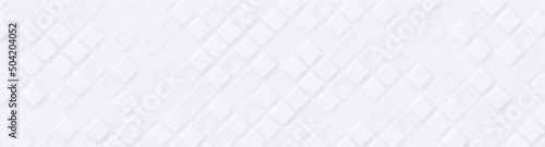 White dairy textured background with pixels. Squares with smooth shadow. 3d a...