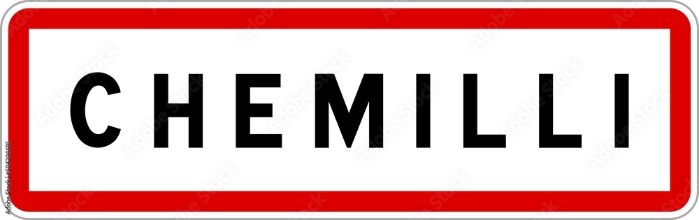Panneau entrée ville agglomération Chemilli / Town entrance sign Chemilli Panneau entrée ville agglomération Chemilli / Town entrance sign Chemilli