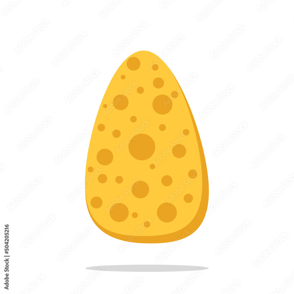 The sponge icon. Yellow sponge made of soft, porous material for washing and bathing. Vector illustration isolated on white background for design in cartoon style. The sponge icon. Yellow sponge made of soft, porous material for washing and bathing. Vector illustration isolated on white background for design in cartoon style.