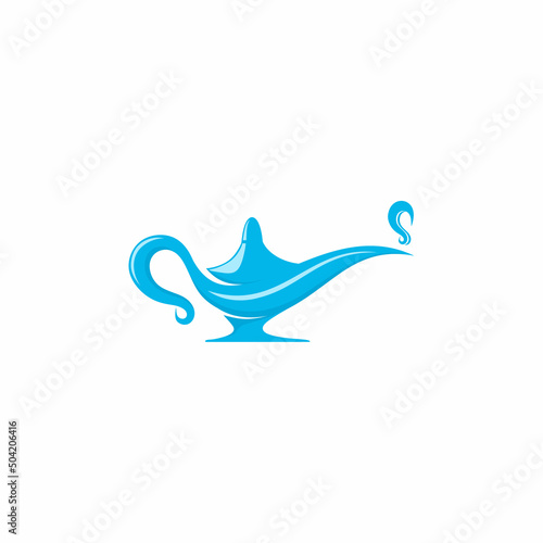 genie lamp design logo concept. lantern lamp logo template. genie aladdin.