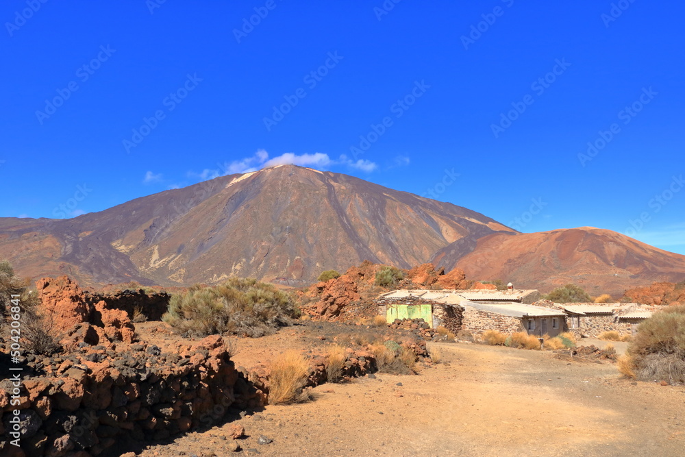 former sanatorium in the canadas of tenerife, in the national parkland teide volcano