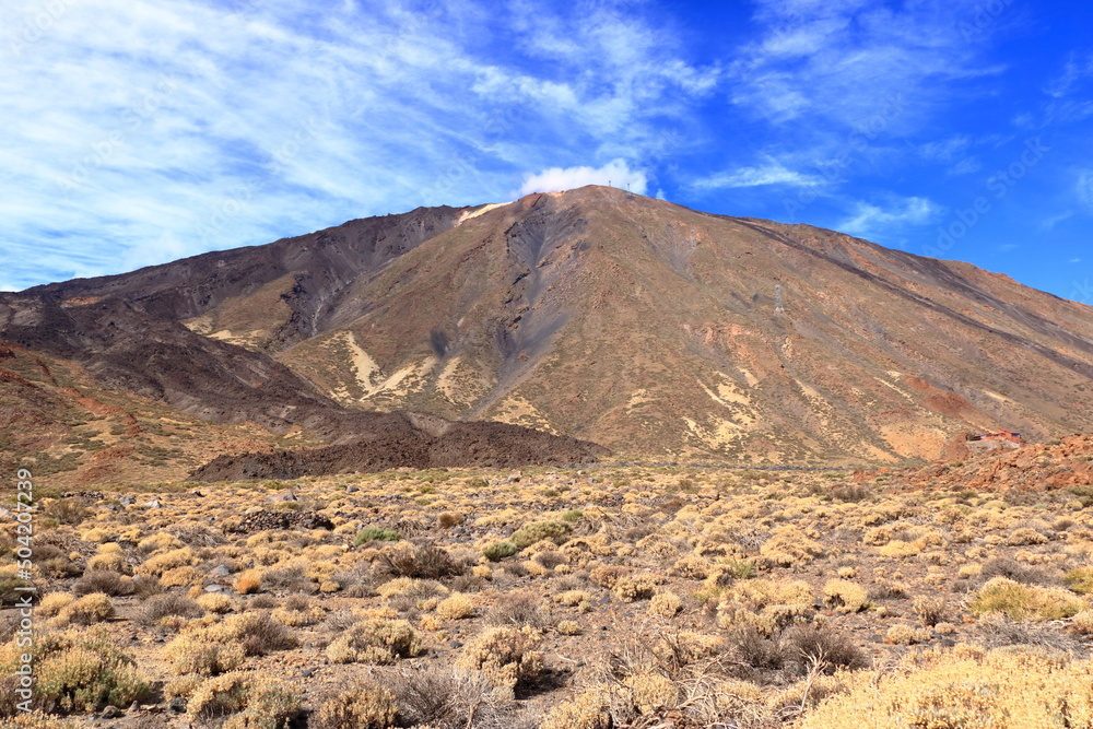 Panorama view on island of Tenerife to the volcano Pico del Teide