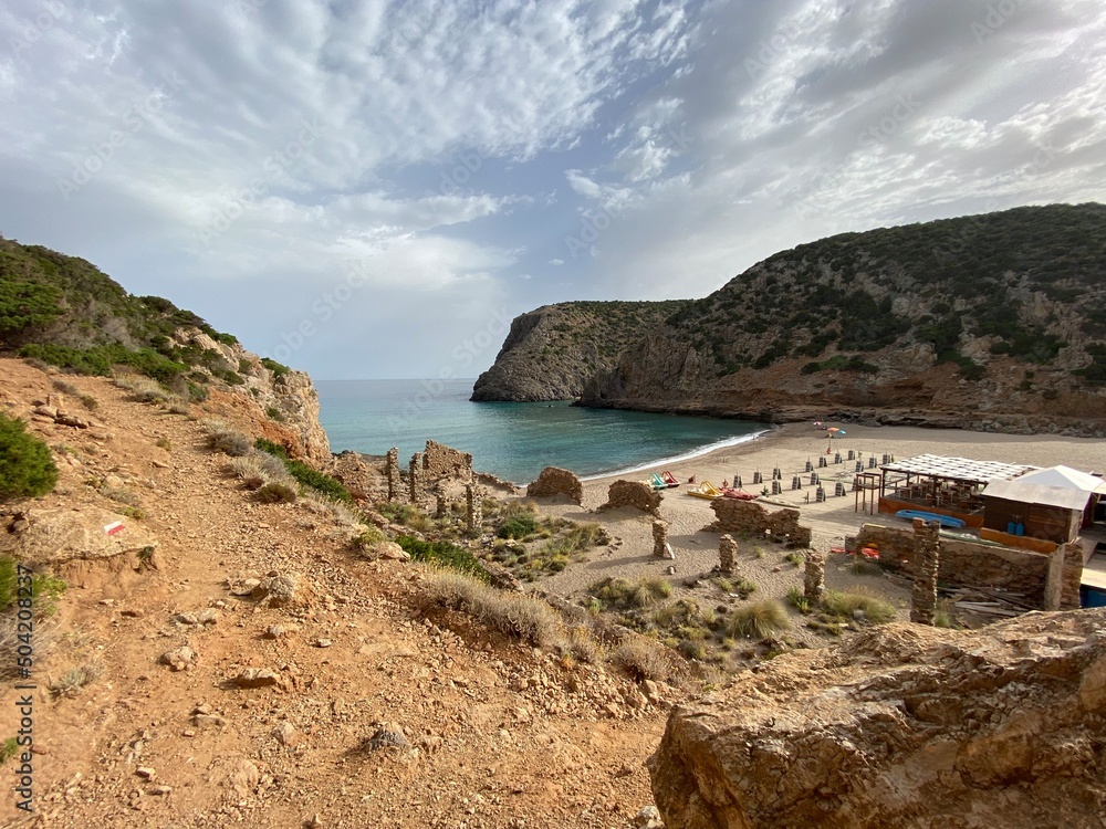 view of the coast of the Mediterranean, Cala Domestica