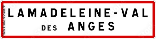 Panneau entrée ville agglomération Lamadeleine-Val-des-Anges / Town entrance sign Lamadeleine-Val-des-Anges © BaptisteR