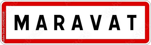 Panneau entrée ville agglomération Maravat / Town entrance sign Maravat