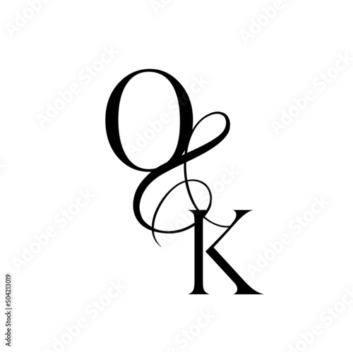 ko, ok, monogram logo. Calligraphic signature icon. Wedding Logo Monogram. modern monogram symbol. Couples logo for wedding