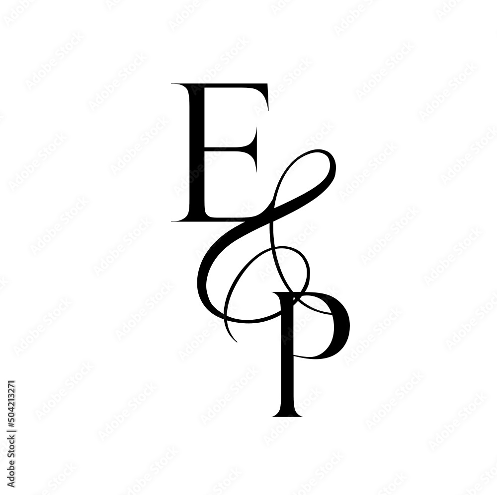 pe, ep, monogram logo. Calligraphic signature icon. Wedding Logo Monogram. modern monogram symbol. Couples logo for wedding