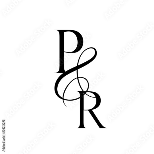rp, pr, monogram logo. Calligraphic signature icon. Wedding Logo Monogram. modern monogram symbol. Couples logo for wedding