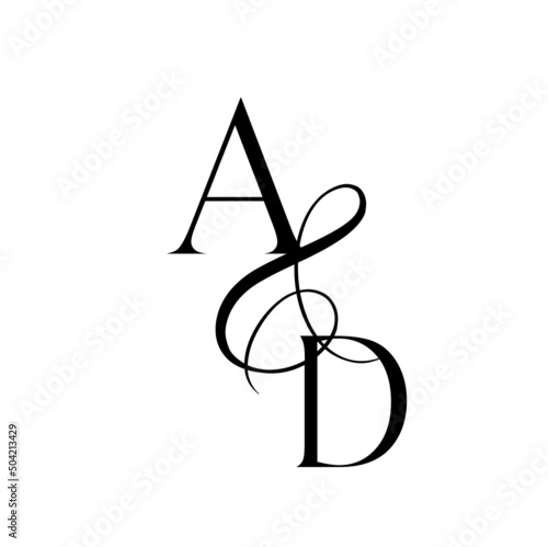 da, ad, monogram logo. Calligraphic signature icon. Wedding Logo Monogram. modern monogram symbol. Couples logo for wedding