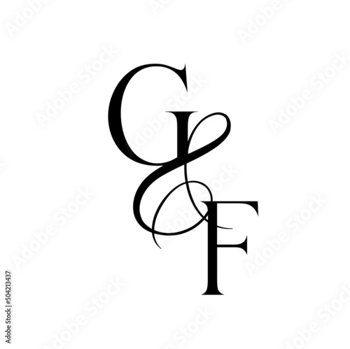 fg, gf, monogram logo. Calligraphic signature icon. Wedding Logo Monogram. modern monogram symbol. Couples logo for wedding