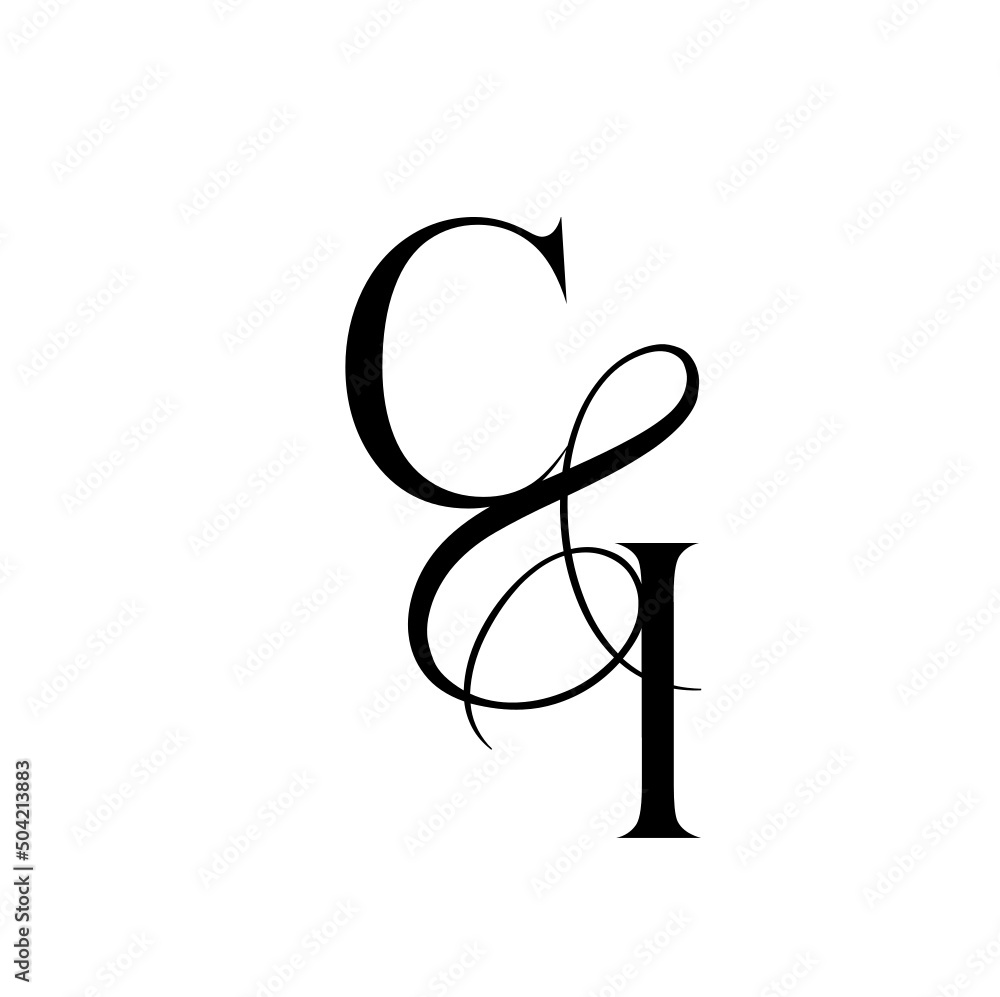 ic, ci, monogram logo. Calligraphic signature icon. Wedding Logo Monogram. modern monogram symbol. Couples logo for wedding ic, ci, monogram logo. Calligraphic signature icon. Wedding Logo Monogram. modern monogram symbol. Couples logo for wedding